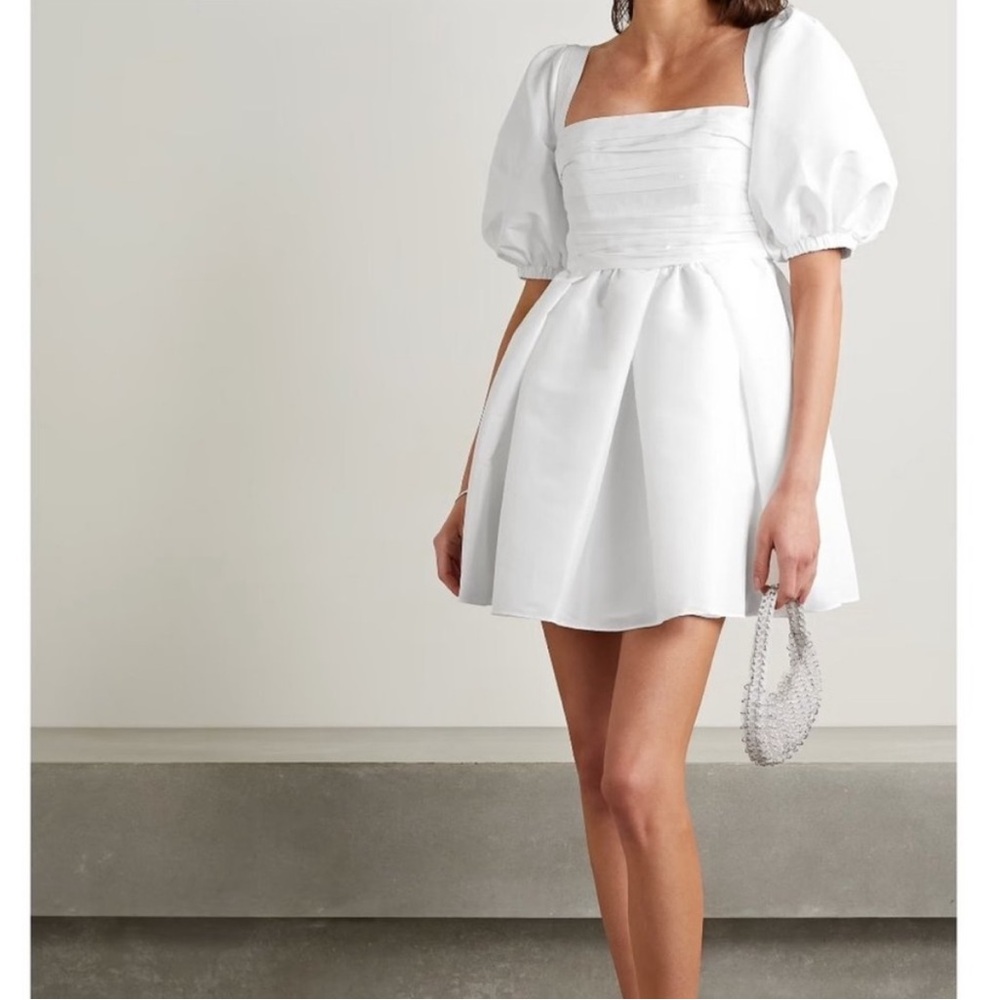 NWT Self Portrait White Taffeta Mini Dress